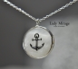 Preview: Perlmutt Kette Silber - 925  - Brautschmuck - Weiß - 45 cm - Hochzeitsschmuck -  Maritim - Anker - Geschenk für Sie -